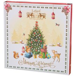 ТАРЕЛКА ЗАКУСОЧНАЯ LEFARD "ЕЛКА" 20,5 СМ КРАСНАЯ (КОР=18ШТ.)