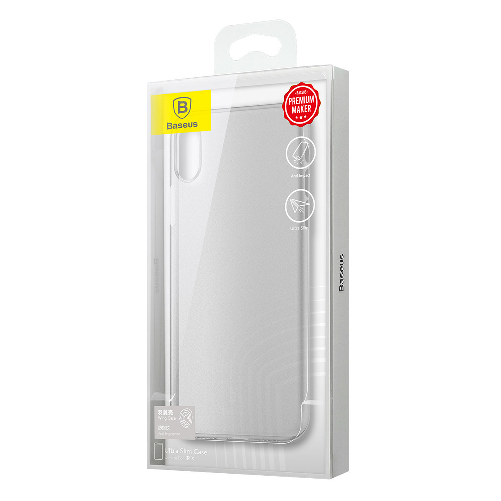 Чехол для Apple iPhone X Baseus Wing Case - Transparent White