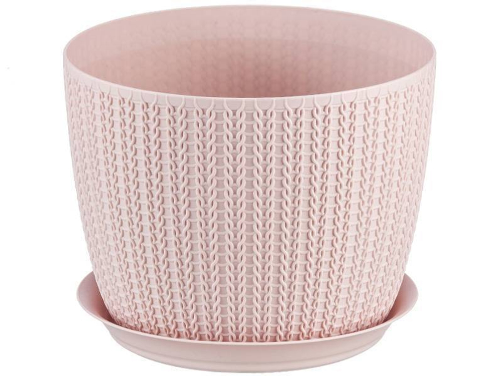 Кашпо Вязание D155мм с подставкой 1,9л (Чайная роза)