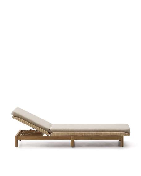 Шезлонг Galea из тикового дерева и синтетического ротанга