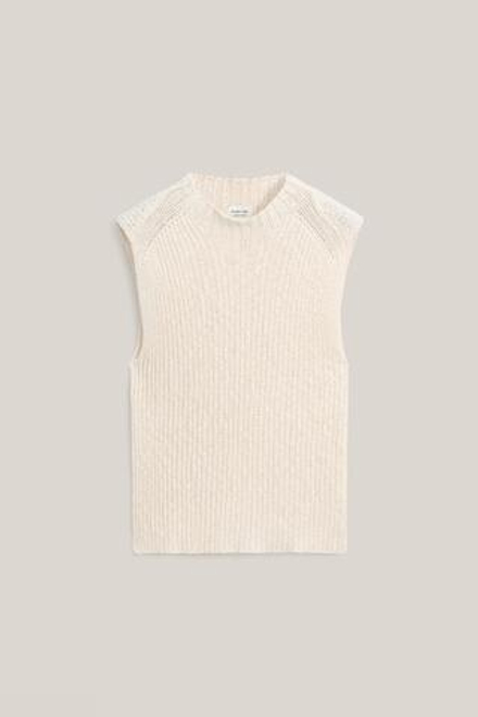 Massimo Dutti Ажурный топ из смесовой льняной ткани - Limited Edition, натуральный