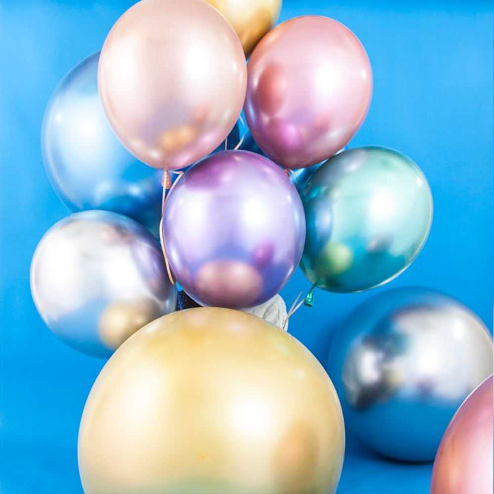 Шар (18"/46 см) Синий, хром 1 шт.