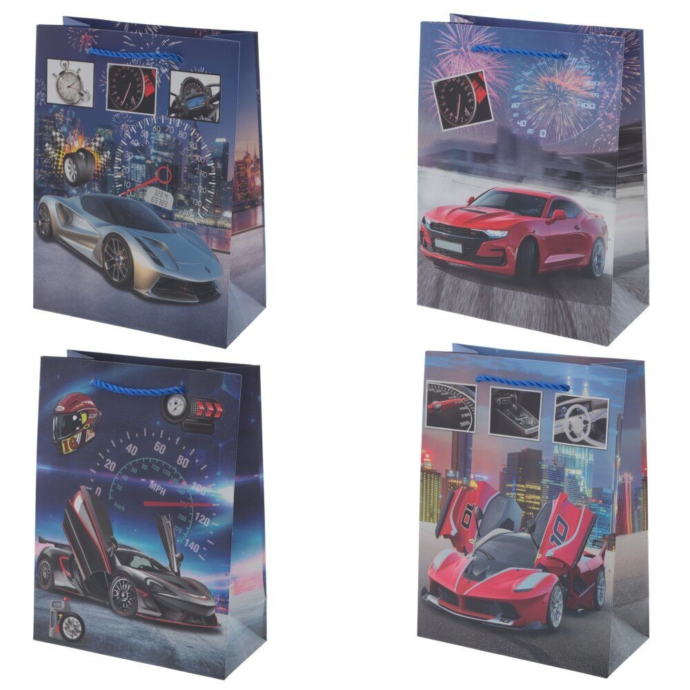 GAEM Пакет подарочный S (бумага 210г/м2, блок микс 12шт), L18 W9 H24 см, 4в.