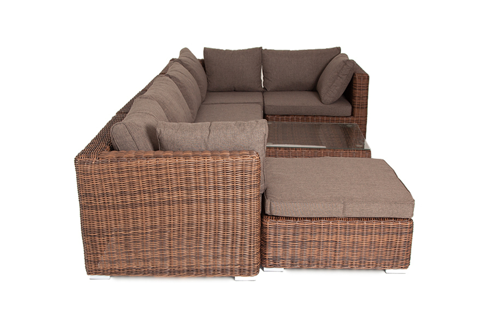 "Лунго" трансформирующаяся лаунж-зона из искусственного ротанга, цвет коричневый