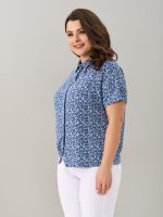 Блузка БЛв-182/голубойтуман-индигоцветы