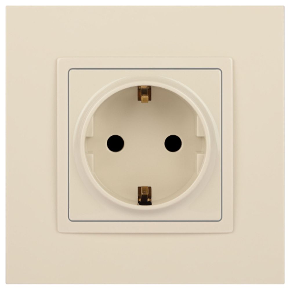 14-2102-02 ЭРА Розетка 2P+E Schuko со шторками, 16A-250В, IP20, Эра Elegance, сл.кость | Elegance Слоновая кость