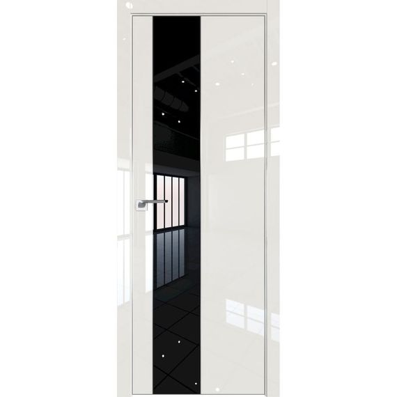 Межкомнатная дверь глянцевая Profil Doors 19LE магнолия люкс со вставкой