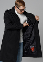 Тренч плащ утепленный демисезонный город горький черный