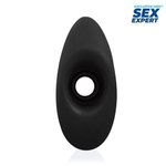Черный рельефный анальный стимулятор-тоннель - 14 см. (Цвет: черный)