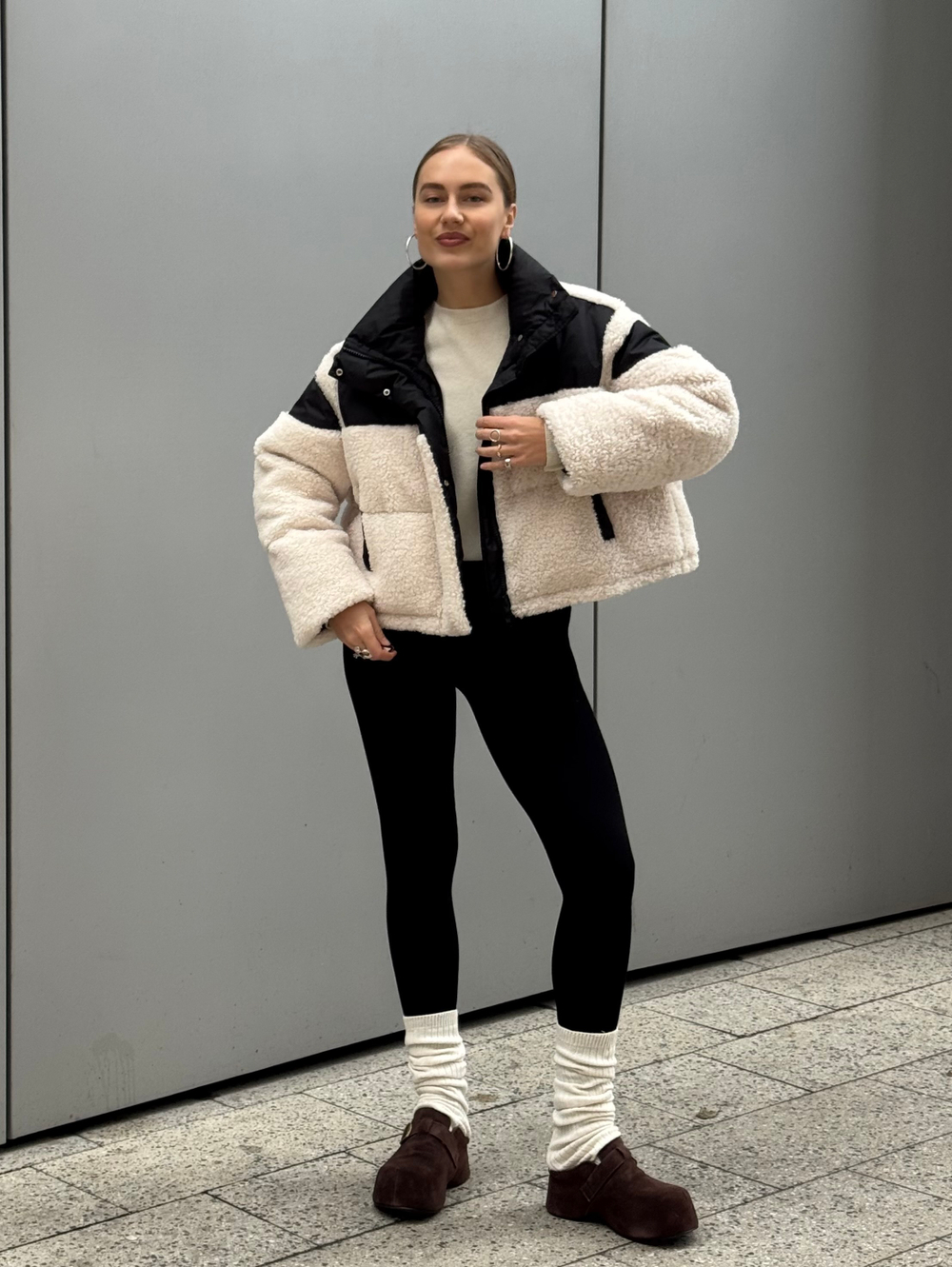 Пуховик North молочный