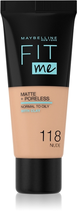 MAYBELLINE NEW YORK Fit Me! Matte+Poreless - Матирующая тональная основа для нормальной и жирной кожи, 30 ml