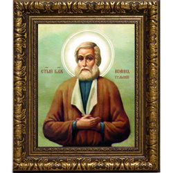 Иоанн Тульский (Котельников) блаженный чудотворец. Икона на холсте.