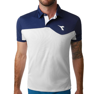 Мужское теннисное поло Diadora Court Polo Men - White, Dark Blue
