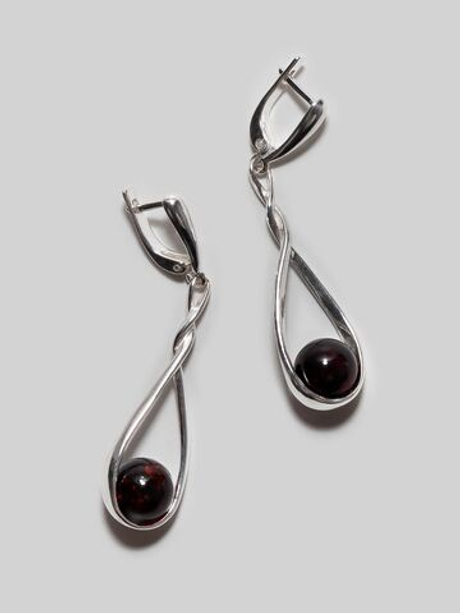 Серьги с цельным янтарем