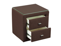 06.34-01 тумба прикроватная со стеклом жаккард шоколад