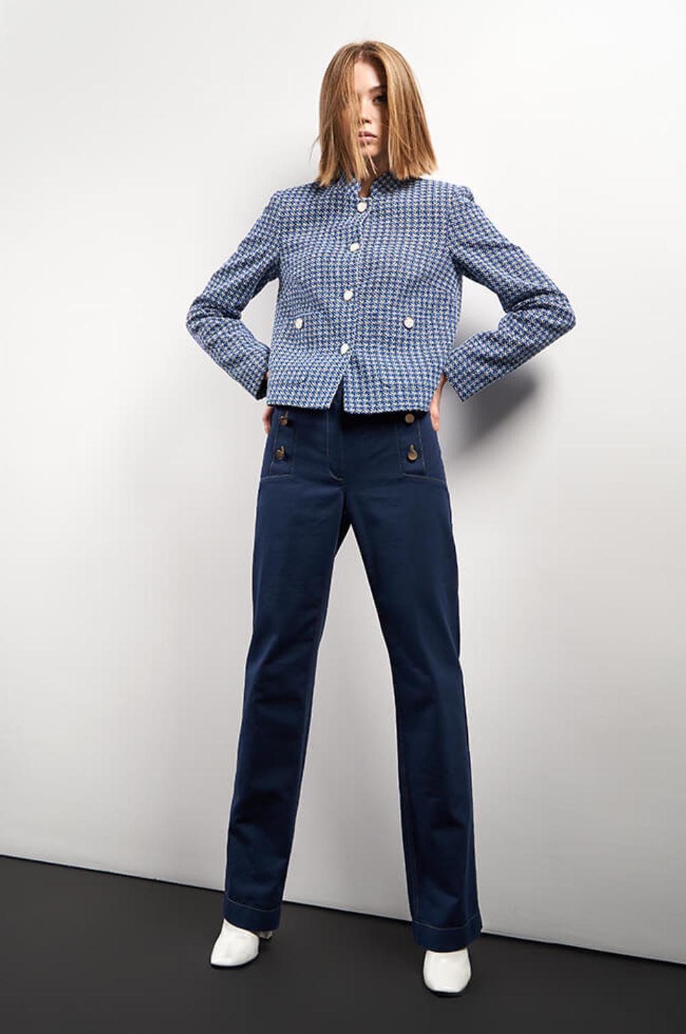 1812 Жакет женский (бежево-синий)