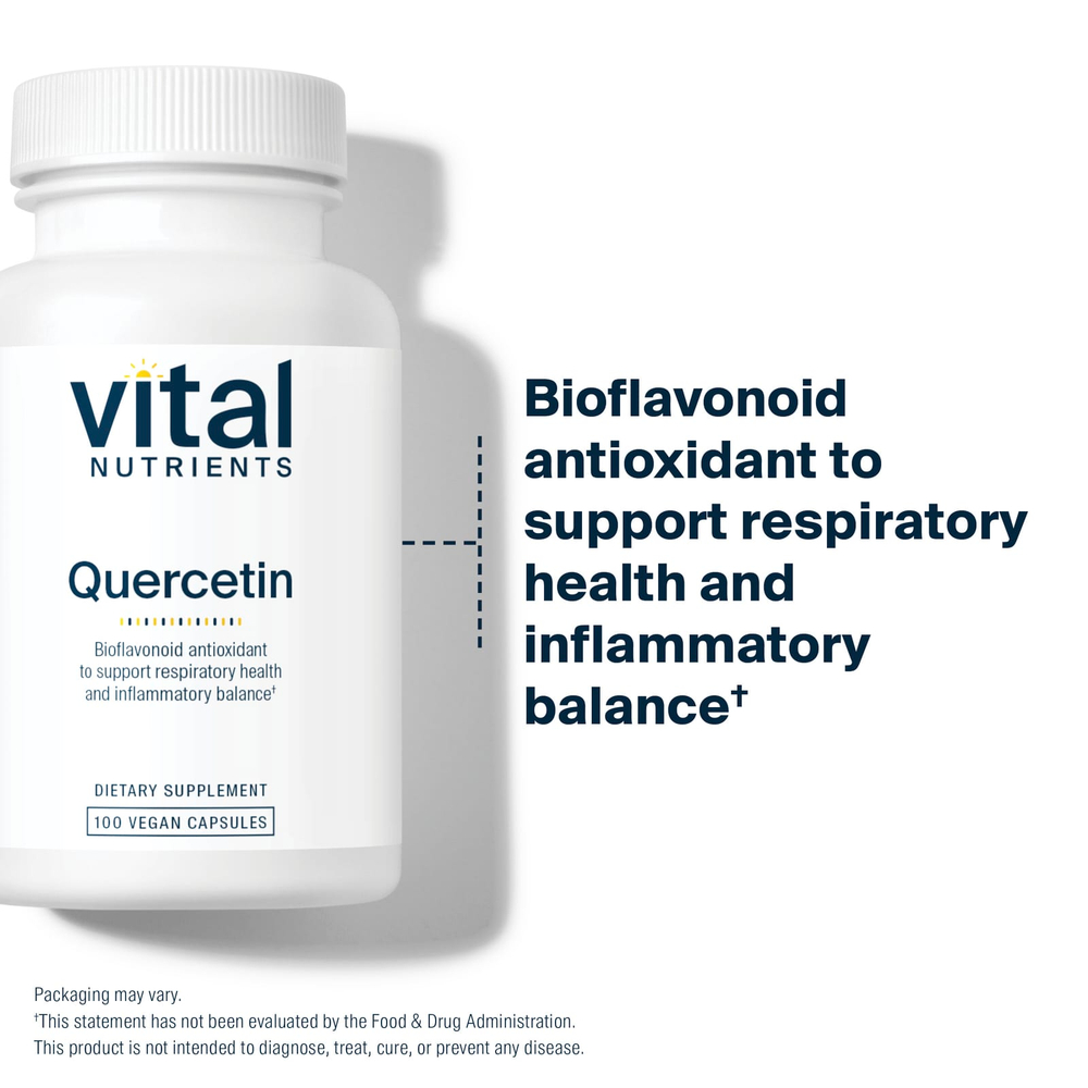 Vital Nutrients, кверцетин, 100 веганских капсул (250 мг в 1 капсуле)