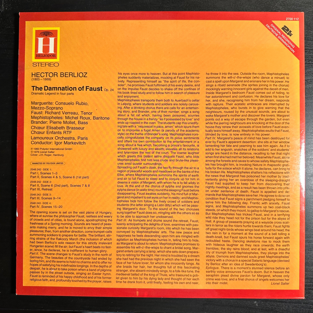 Берлиоз - Проклятие Фауста 2LP (Англия 1976г.)
