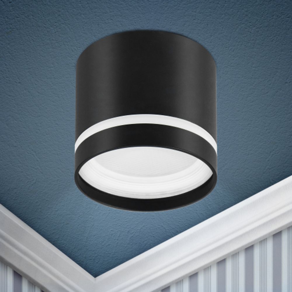 Светильник накладной ЭРА OL9 GX53 BK/WH под лампу GX53 черный/белый