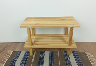 Полка для обуви мини БЮНДИС BUNDIS 2 полки, массив сосны