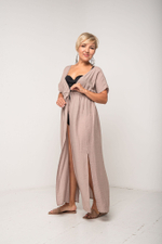 Платье длинное летнее пляжное легкое с запахом и разрезами для отдыха на море и в городе