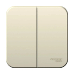 BLANCA О/У 2-клавишный ВЫКЛЮЧАТЕЛЬ (сх.5) ИЗОЛ.ПЛ., 10А, 250В, МОЛОЧНЫЙ