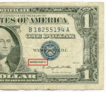 Банкнота США 1 доллар (серебряный сертификат) 1957A B 18255194 A. VF