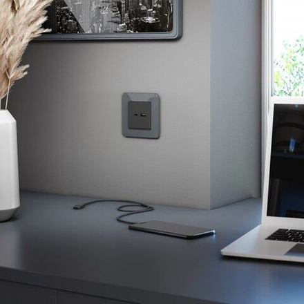 Рамка на 1 пост Elite (графит, стекло)