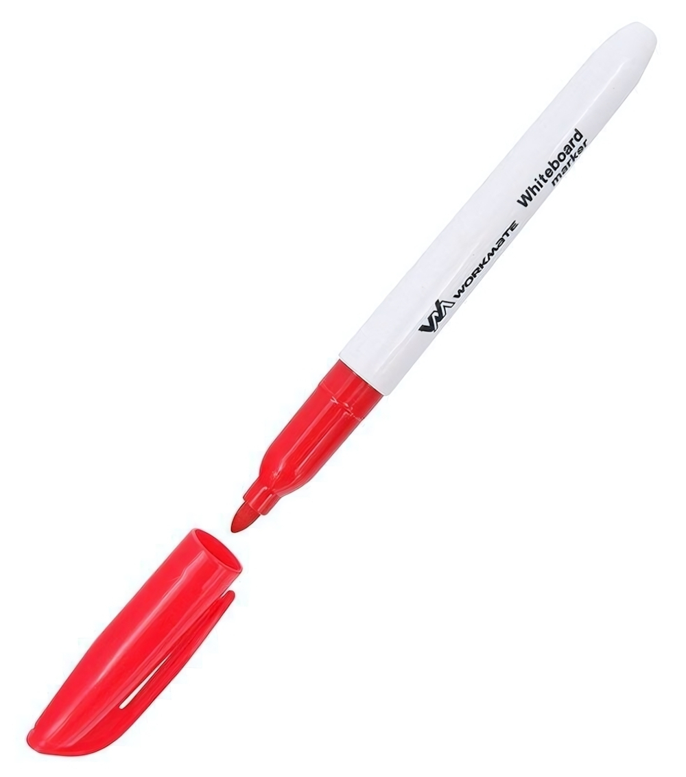 Маркер для доски W-8 пулевидный наконечник, 1-3мм, красный (Workmate)
