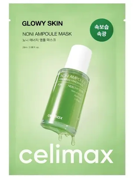 Celimax Ампульная тканевая маска с экстрактом нони для сияния кожи Glowy Skin Noni Ampoule Mask 29 м