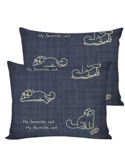 Постельное белье поплин Сказка "Котики Грей" евро Наволочка 50х70 см 2 шт Простынь 240x215 см Пододеяльник 200x215 см