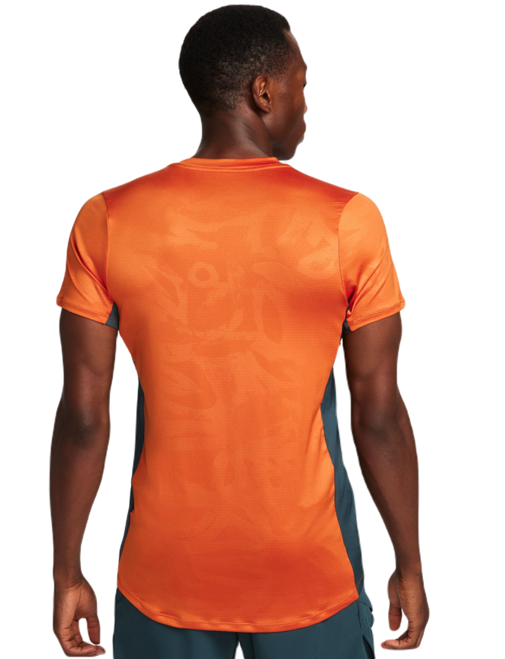 Теннисная футболка Nike Court Dri-Fit Advantage Printed Tennis Top - campfire orange/deep jungle/white