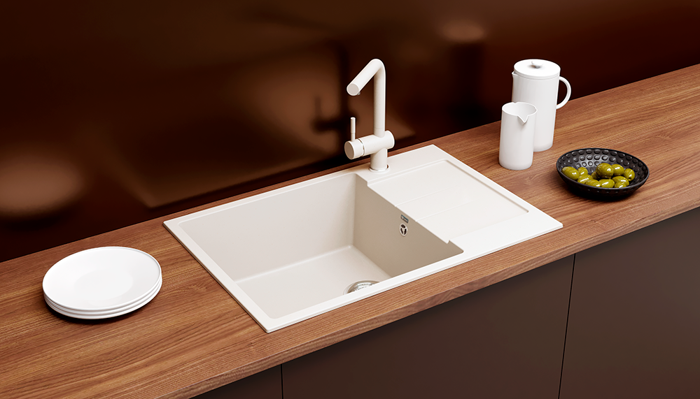 МОЙКА ULGRAN РЕВЕРС С ПЛОЩАДКОЙ U-602 ЧЕРНЫЙ 308