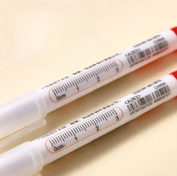 Маркер строительный тонкий разметочный с длинным наконечником / 5 шт (черный, красный, зеленый, синий, белый) / Маркеры строительные набор для разметки по металлу, дереву, стеклу, ткани перманентный