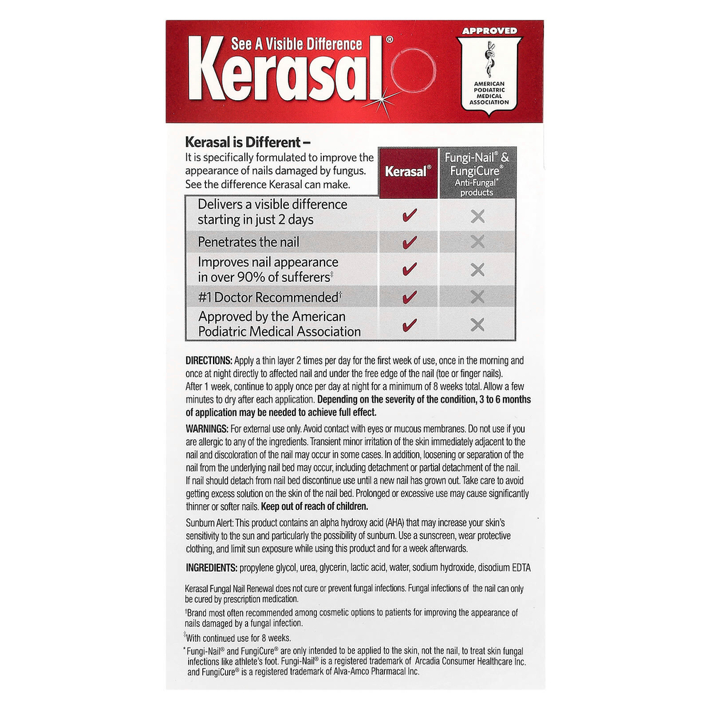 Kerasal, Средство от грибка ногтей, 10 мл (0,33 жидк. унц.)