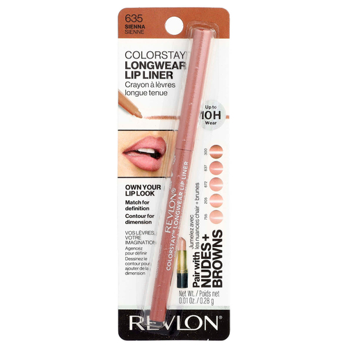 Revlon, Colorstay™, стойкий карандаш для губ, оттенок 635 сиенна, 0,28 г (0,01 унции)