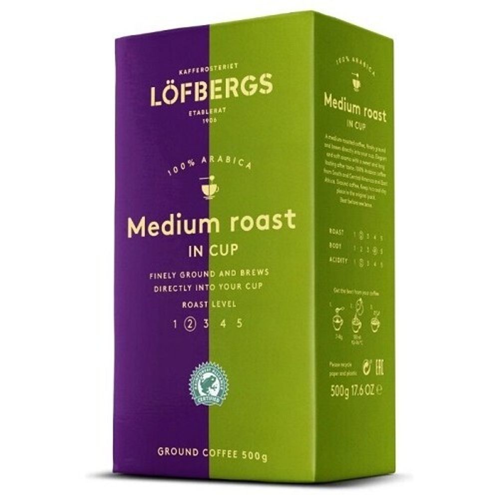 Lofbergs Medium Roast In Cup, молотый, 250 гр.