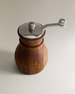 ZARA HOME ДЕРЕВЯННАЯ МЕЛЬНИЦА ДЛЯ ПЕРЦА СО СТАЛЬНОЙ КРЫШКОЙ, СВЕТЛО-БЕЖЕВЫЙ