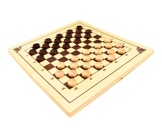 Шашки деревянные со 100 клетчатой доской ШК-15
