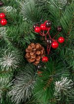 Заснеженная елка с шишками и ягодами «Очарование» (Леска+пвх) от 1,8 м до 3,65 м