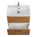 Подвесная тумба с раковиной Belbagno DUE 60 см Rovere Nature DUE-600-2C-SO-RN-P + BB-8076-3-60