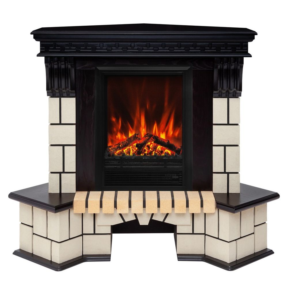 Электрокамин RealFlame Stone Corner STD AO античный дуб с очагом Eugene