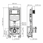 Инсталляция для унитаза WasserKraft Dill 61TLT.010.ME.WM03 с белой матовой кнопкой