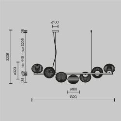 Светильник подвесной Maytoni   MOD268PL-07G