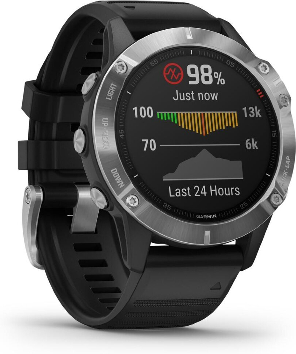 Умные часы Garmin Fenix 6, серебристый/черный