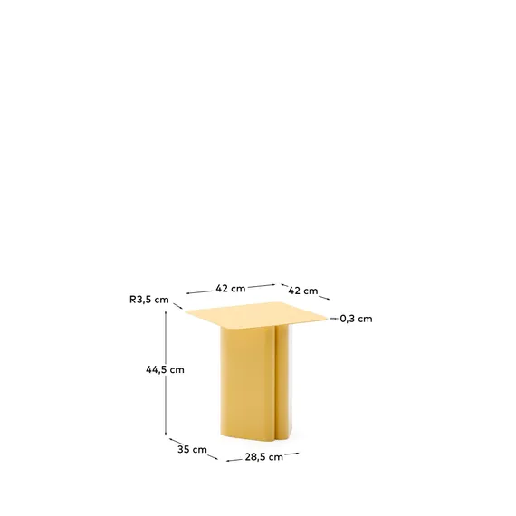 Журнальный столик Arvin 42x42х45 см, желтый металл