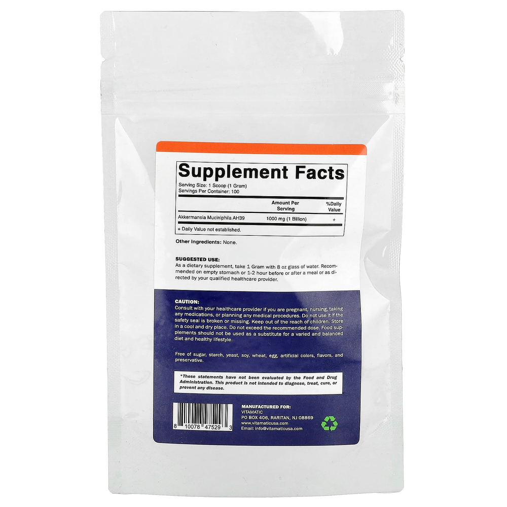 Vitamatic, Akkermansia Muciniphila, 100 г (3,5 унции)