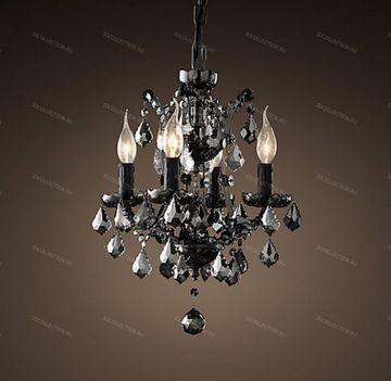 replica  19TH C. ROCOCO IRON & SMOKE CRYSTAL ROUND Restoration Hardware 68290056