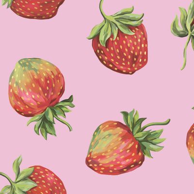 Клубника на розовом фоне