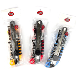 Нож канцелярский Alingar, 18 мм, усиленный, с механич фиксацией лезвия, с металл. напр., мягкие вставки, пластик корпус, ассорти, пакет с европодвесом